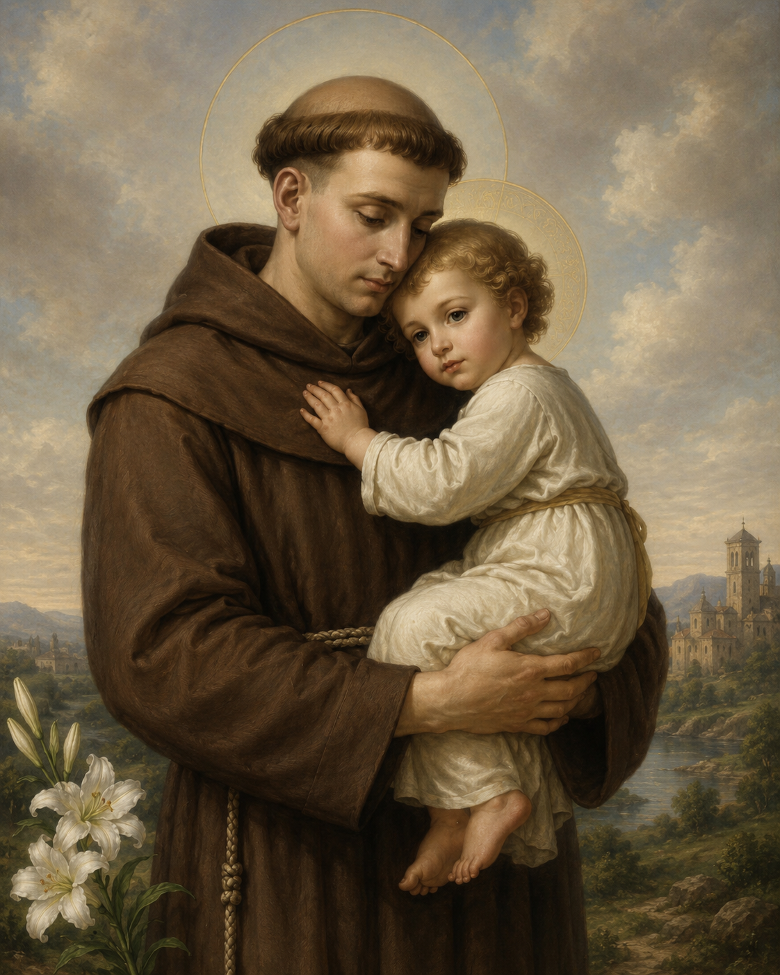 Saint Anthony of Padua holding the Child Jesus